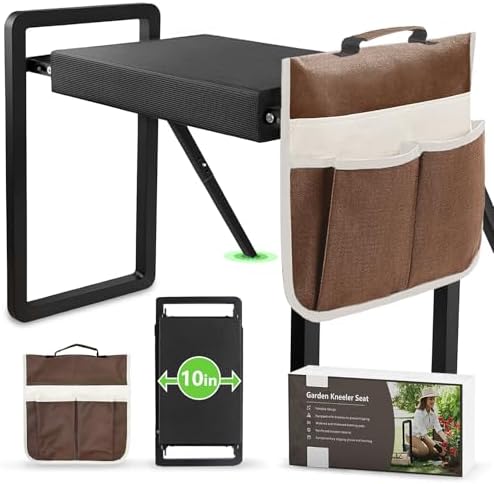 seasky Foldable Garden Kneeler and Seat, Anti-Tipping Gardening Bench Widened Thick Soft Kneeling Pa