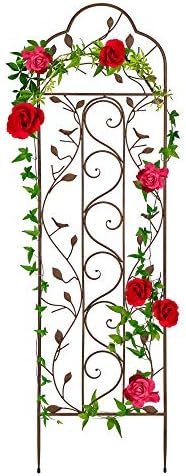 Best Choice Products 60x15in Iron Garden Trellis, Arched Outdoor Decoration w/Branches, Birds for La