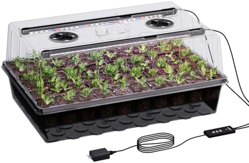 Patigrow 60-Cell Self-Watering Seed Starter Tray with Grow Light, Seed Starter Kit with 4.07” Humidi
