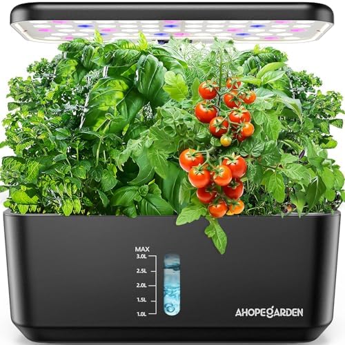 Ahopegarden Indoor Garden Hydroponics Growing System: 10 Pods Plant Germination Kit Herb Vegetable G