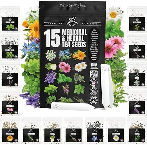Top 3 Best Indoor Herb Garden Kits with Grow Lights in 2026 - PlantNative.org Medicinal Herb Seeds Variety Pack – Calendula, Echinacea, Lemon Balm, Hyssop & Lovage – 15 Varieties