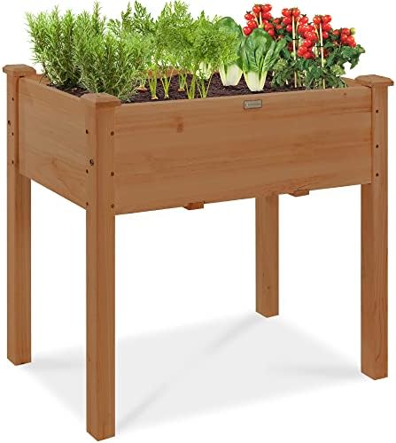 Best Choice Products 34x18x30in Raised Garden Bed, Elevated Wood Planter Box Stand for Kids, Backyar