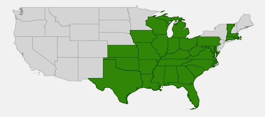 State-level native range of Anacis tripteris