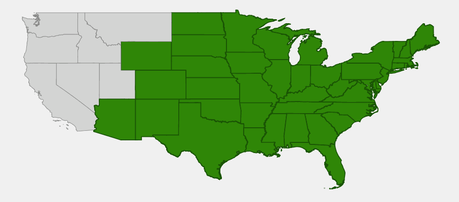 State-level native range of Eragrostis spectabilis