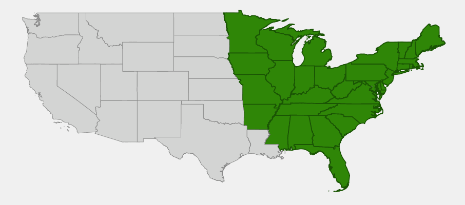 State-level native range of Hepatica americana