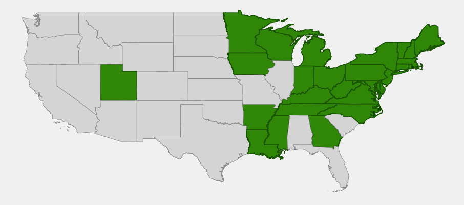 State-level native range of Phlox subulata
